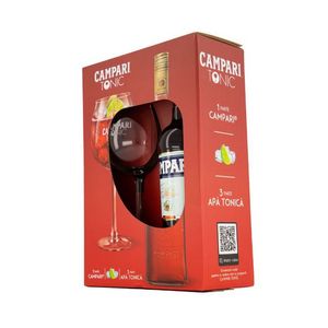 Aperitiv Campari Bitter, 25% alcool, 0.7 l + 1 pahar