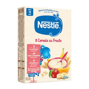 Cereale cu fructe Nestle 8 Cereale, de la 12 luni, 250 g