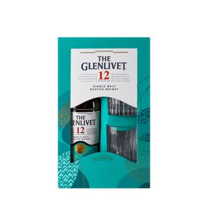 Whisky Glenlivet, 12 ani, 40% alcool, 0.7 l + 2 pahare