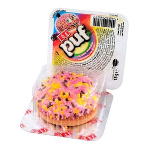 Biscuite cu spuma de lapte si granule colorate Eti Puf, 18 g