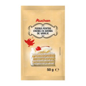 Pudra crema pentru prajituri Auchan, aroma vanilie, 50 g