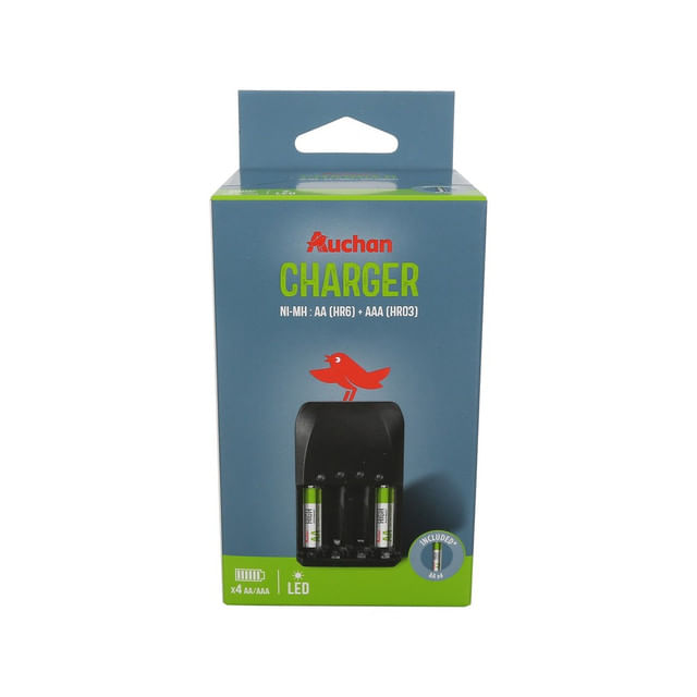 AUCHAN Auchan Piles AAA/HR03 rechargeables 1.2v 1000mah x4 4