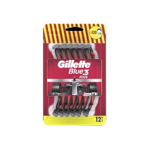 Aparat de ras Gillette Blue3 Plus Red, 12 buc