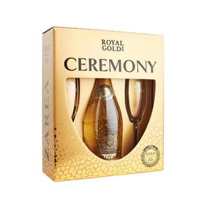 Pachet Vin Spumant Zarea Royal Gold Ceremony, 0.75 l + 2 pahare