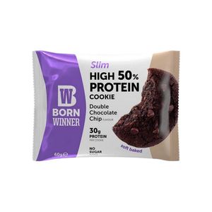 Biscuite proteic Born Winner Slim Double Chocolate Chip, 60 g