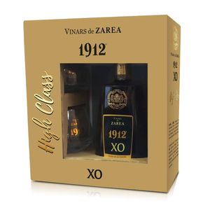 Pachet pentru cadou Vinars de ZAREA 1912 XO 0.7 l + 2 pahare