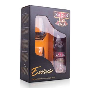 Pachet pentru cadou bautura spirtoasa Zarea 5 Stele Exclusive + 2 pahare, 0.7 l