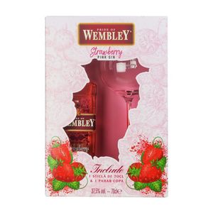 Gin Wembley Pink, 37.5% alcool, 0.7 l + 1 pahar
