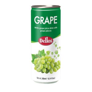 Bautura racoritoare necarbogazoasa Dellos cu struguri albi, 0.24 l
