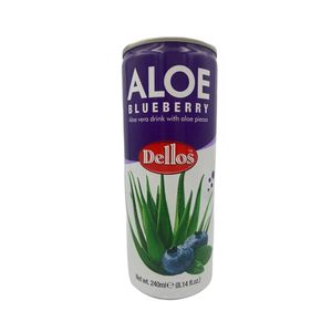 Bautura racoritoare necarbogazoasa Dellos cu aloe vera si afine, doza, 0.24 l