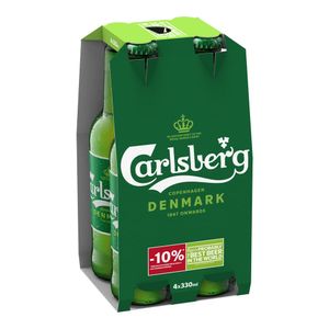 Pachet bere blonda Carlsberg, sticla, 4 x 0.33 l