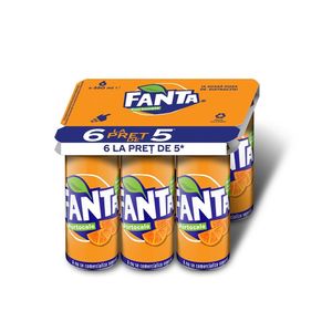 Bautura carbogazoasa Fanta de Portocale, 6 x 0.33 l