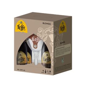 Bere blonda Leffe, pachet 4 x 0.33 l