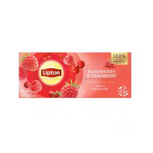 Ceai de fructe Lipton cu raspberry si merisor, 20 plicuri