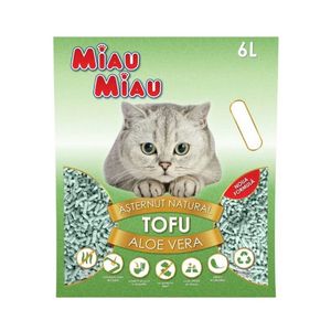 Asternut igienic pentru pisici Miau Miau, Tofu Aloe Vera, 6 l