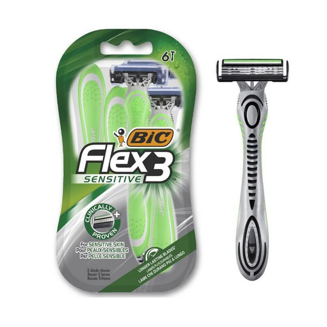 aparat-de-ras-bic-flex-3-sensitive-3-lame-gri-verde
