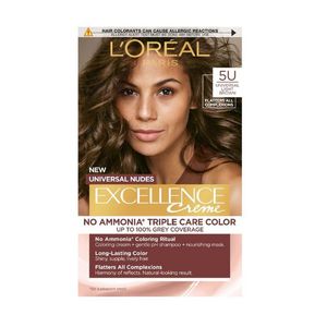 Vopsea de par permanenta fara amoniac L'Oreal Paris Excellence Universal Nudes 5U Light Brown, 192 ml