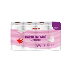 Hartie igienica Auchan, 16 role, 4 straturi