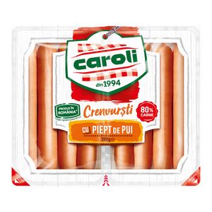 Crenvursti cu piept de pui Caroli, 2 x 140 g