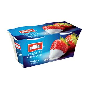 Iaurt cu fructe Muller, capsuni, 2 x 125 g