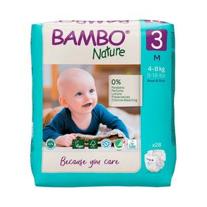 Scutece Bambo Nature Eco - Friendly, marimea 3, 4 - 8 kg, 28 bucati