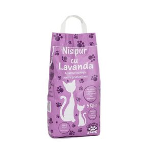 Asternut ecologic pentru pisici Nisipur cu Lavanda, 5 kg