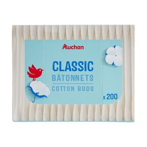 Betisoare de urechi Auchan in cutie dreptunghiulara 200 bucati