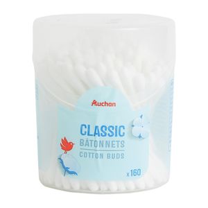 Betisoare de urechi Auchan in cutie rotunda 160 bucati