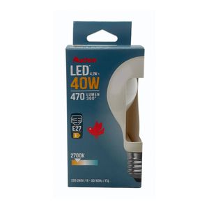 Bec LED AUCHAN 4.5W E27  EQ 40W, lumina calda A60