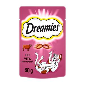 Recompense pentru pisici Dreamies, vita, 60 g