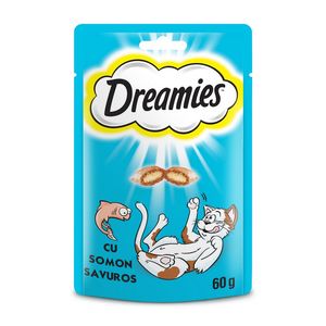 Recompense pentru pisici Dreamies, somon, 60 g