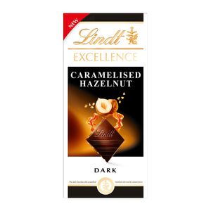 Ciocolata neagra cu alune de padure caramelizate Lindt Excellence, 100 g