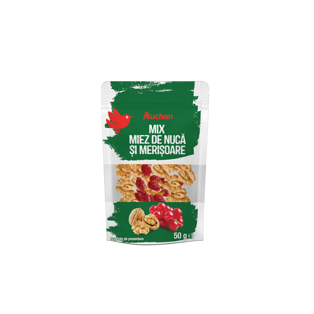 Mix de miez de nuca si merisoare Auchan, 50 g
