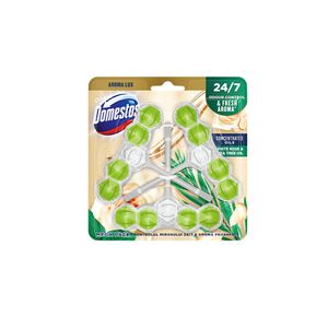 Odorizant wc Domestos cu aroma de trandafiri albi, 3 x 55 g