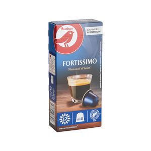 Capsule cafea Auchan Fortissimo, compatibile Nespresso, 10 capsule