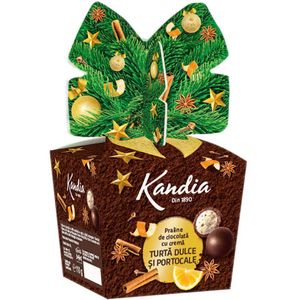 Praline de ciocolata cu crema de turta dulce si portocale Kandia, 110 g