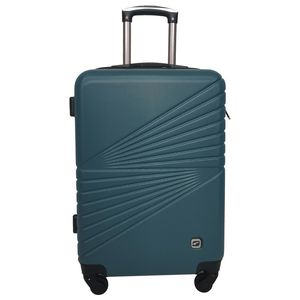 Troler Airport ABS cu 4 roti, marimea L, 70 x 45 x 27 cm, verde