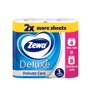 Hartie igienica Zewa Deluxe Delicate Care, 3 straturi, 4 role duble