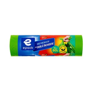 Saci menajeri cu dubla inchidere Epack, 60 l, 20 bucati
