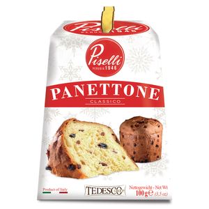 Mini Panettone Piselli, cu stafide si coaja de portocala, 100 g