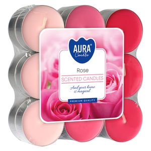 Lumanari parfumate, cu parfum de rose, 18 bucati