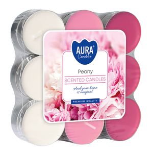 Lumanari parfumate pastila Aura Peony, 6 bucati, 4h