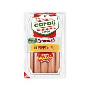 Crenvursti cu piept de pui Caroli, 450 g