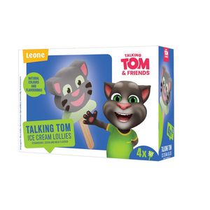 Inghetata pe bat cu ciocolata Leone Talking Tom, 4 x 60 ml