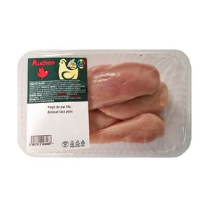 Piept de pui dezosat fara piele Auchan, hranit cu porumb, +/- 1 kg