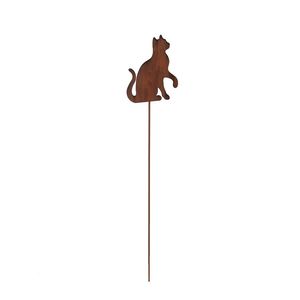Decoratiune gradina Garden Star, forma pisica, din fier, 46 cm, tematica Luberon