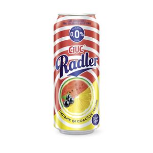 Bere fara alcool Ciuc Radler cu pepene si coacaze, doza, 0.5 l