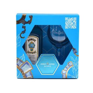 Pachet Gin Bombay Sapphire, 40% alcool, 0.7 l + 1 pahar