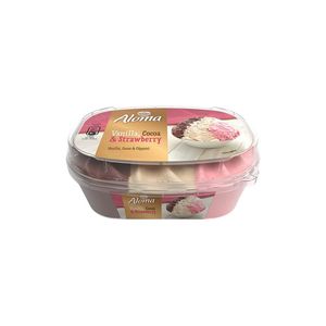 Inghetata cu vanilie, cacao si capsuni Aloma, 900 ml
