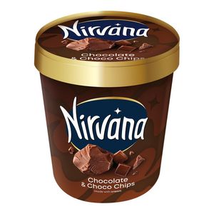 Inghetata de ciocolata cu sirop de cacao Nirvana Chocolate & Choco Chips, 750 ml